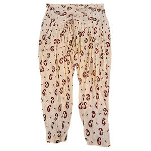 Ying Yang Harem Balloon Baggy PJs Pants Women Sz XL Peach Gypsy Hippie Boho Yoga